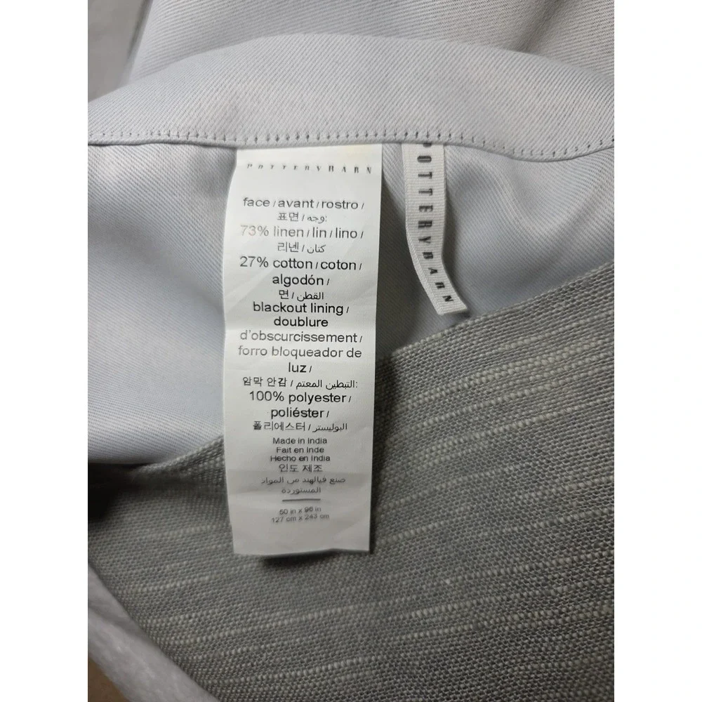 Pottery Barn Emery Linen Cotton Curtain Drape‎ Blackout Blue Gray 50x96 CHOOSE #